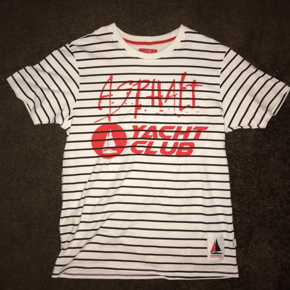NWOT Striped Asphalt Yacht Club Tee